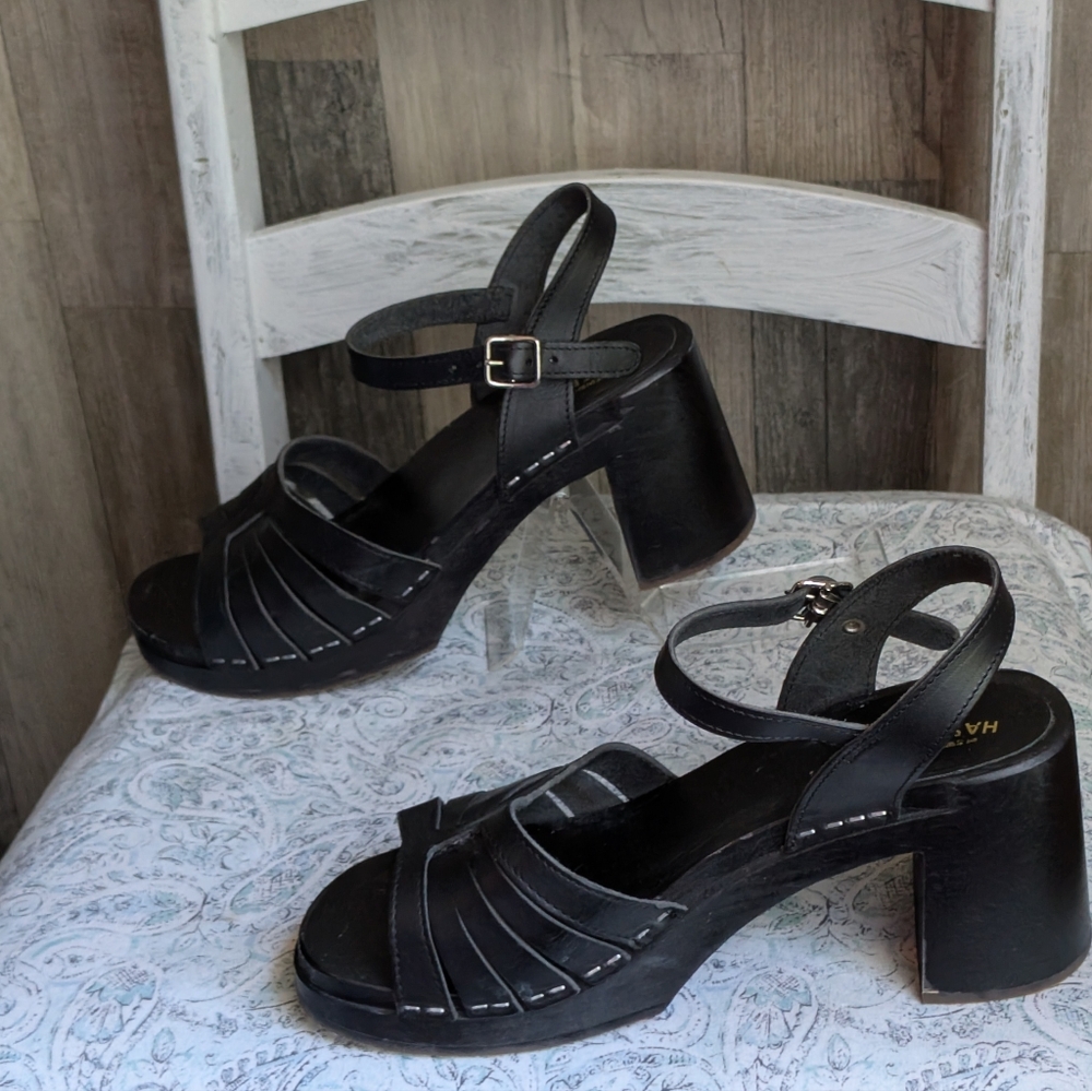 Swedish Hasbeens 39 Platform Rise Sandals